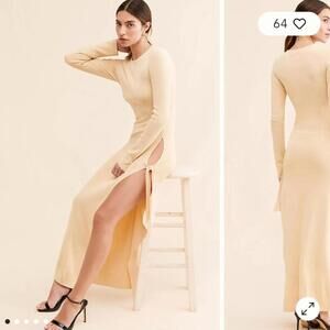 SIMONMILLER Junjo Cutout Dress in a butter yellow, size medium